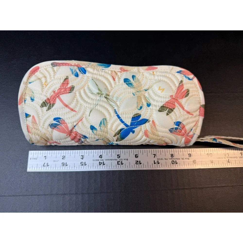 Lug Flipper Jewelry Clutch Dragonfly Multi Color and Cream Travel - Picture 11 of 13
